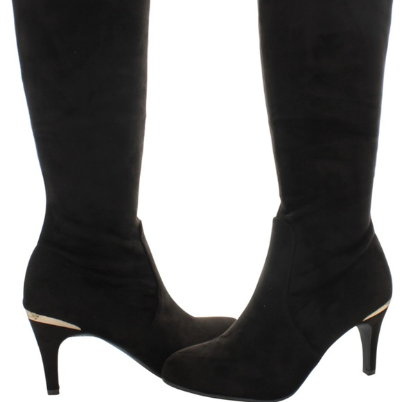 BCBG Shoes - BCBG Raymona Black Suede Boots w Box